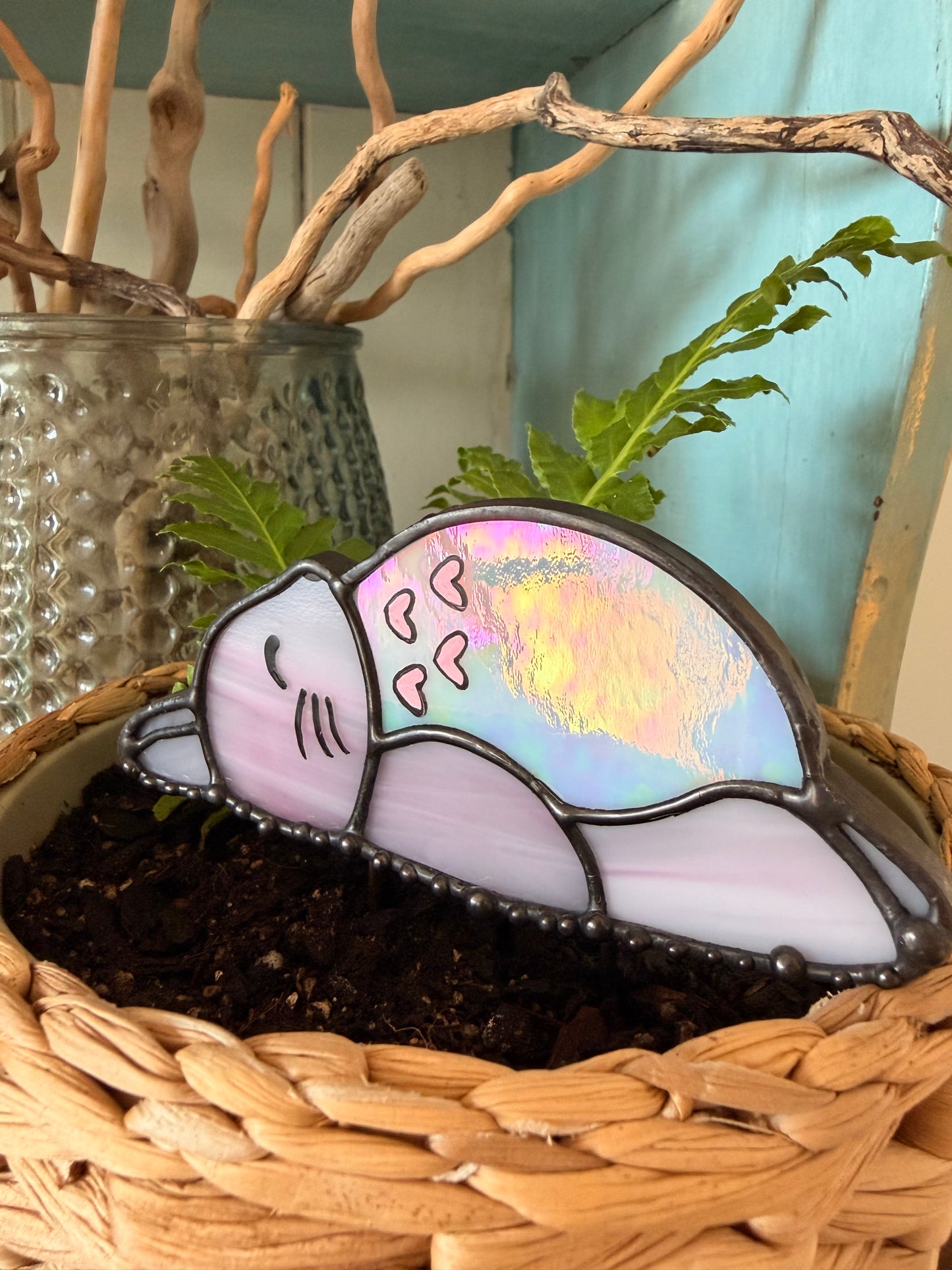Pink Sleepy Totoro Plant Stake