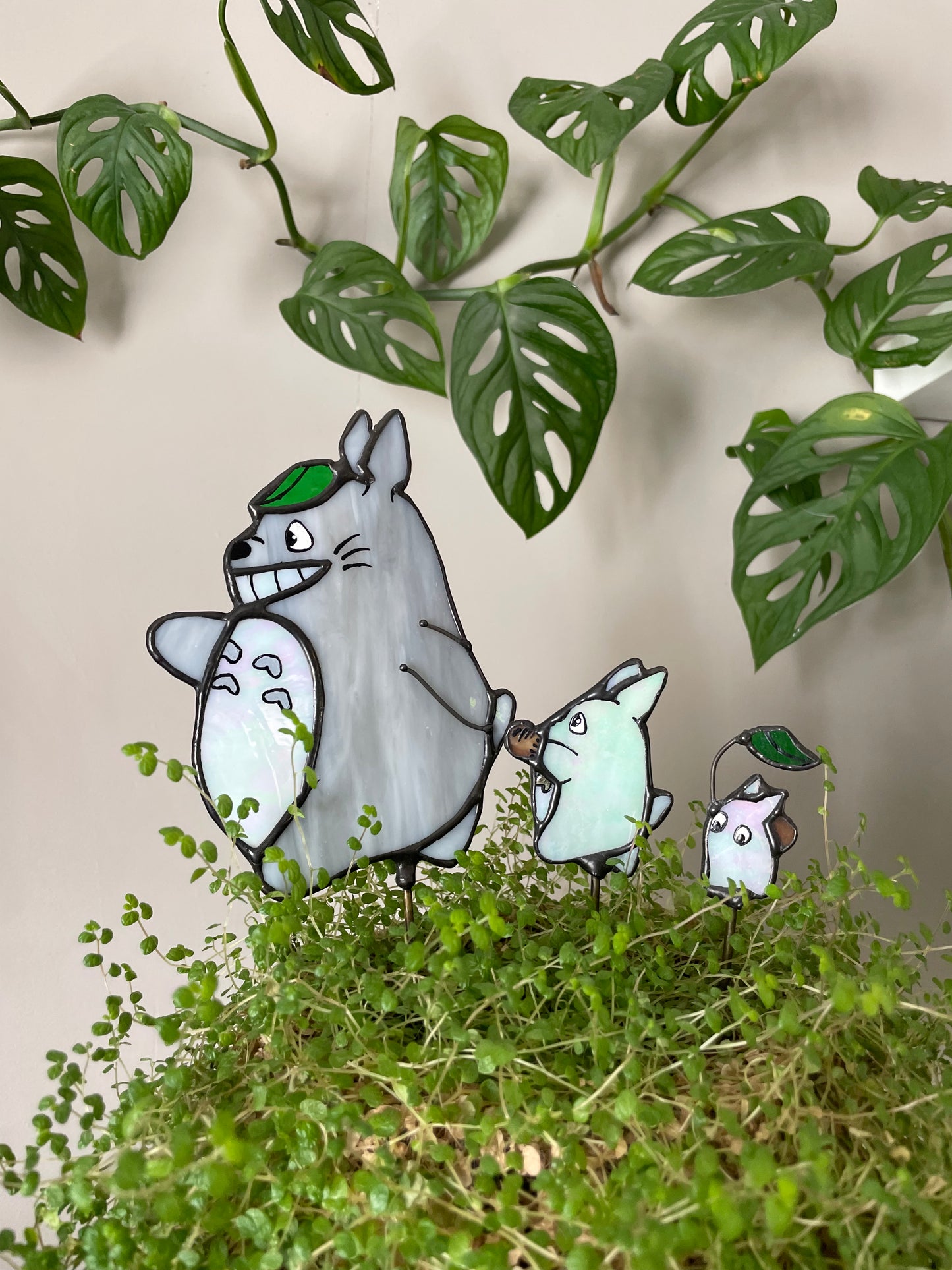 Totoro plant stake set