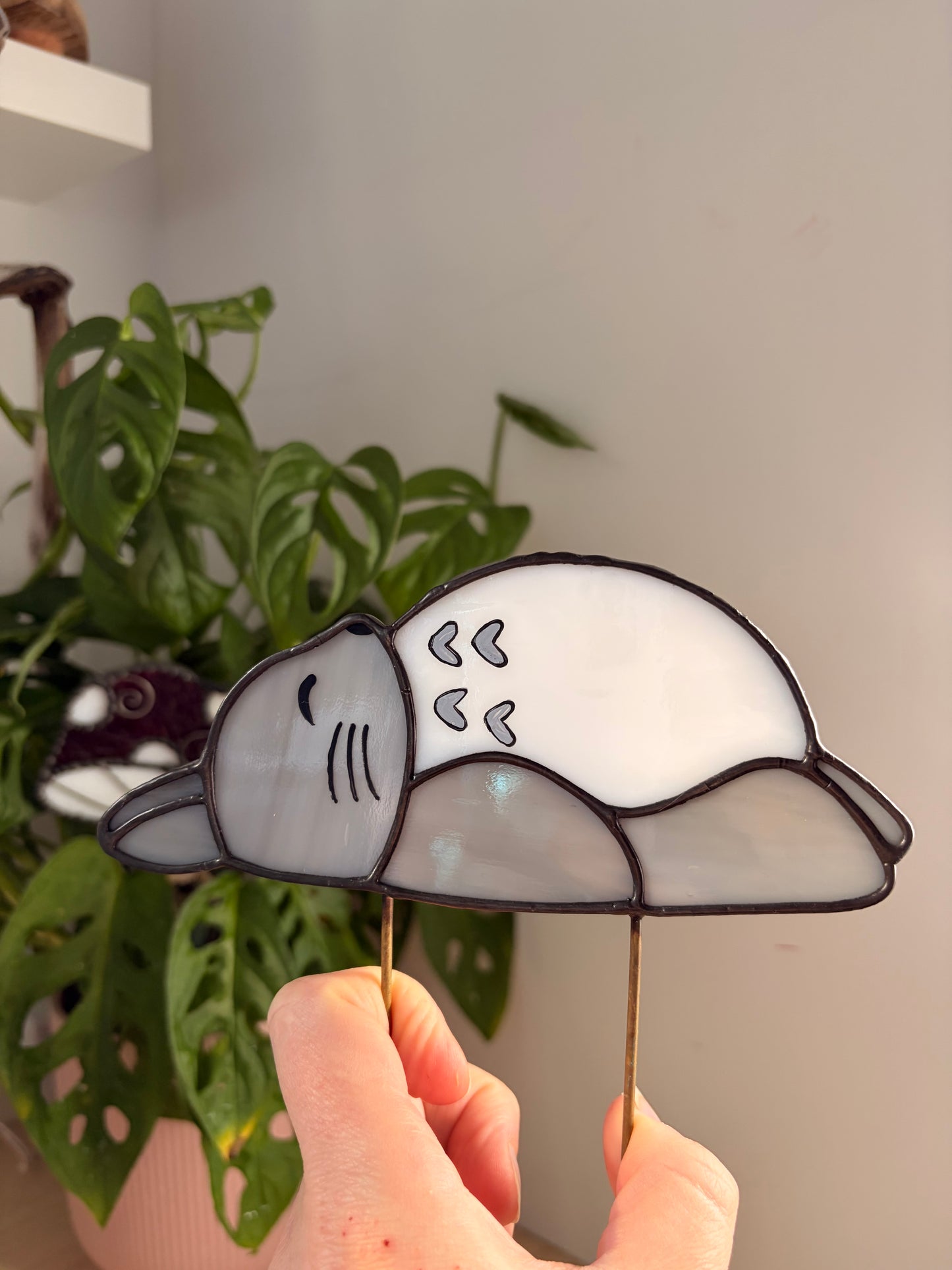 Large Sleepy Totoro Plant Stake