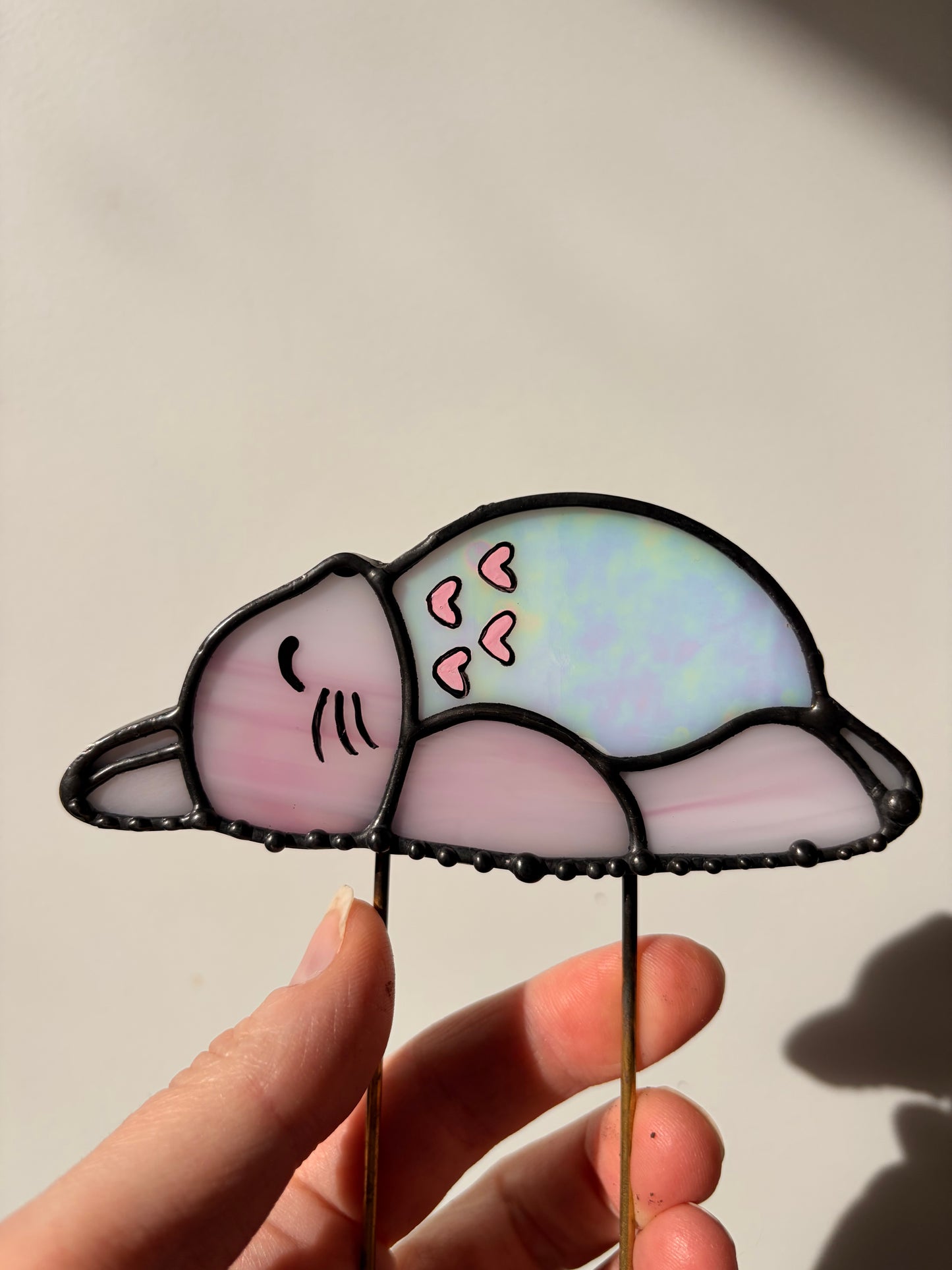 Pink Sleepy Totoro Plant Stake