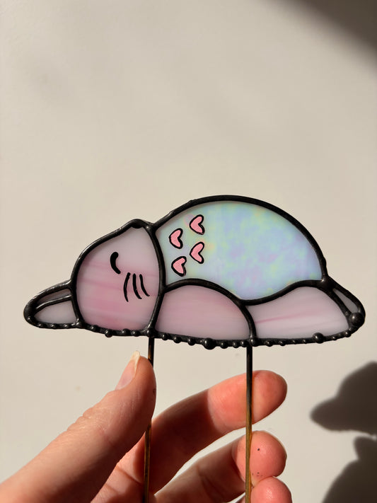Pink Sleepy Totoro Plant Stake